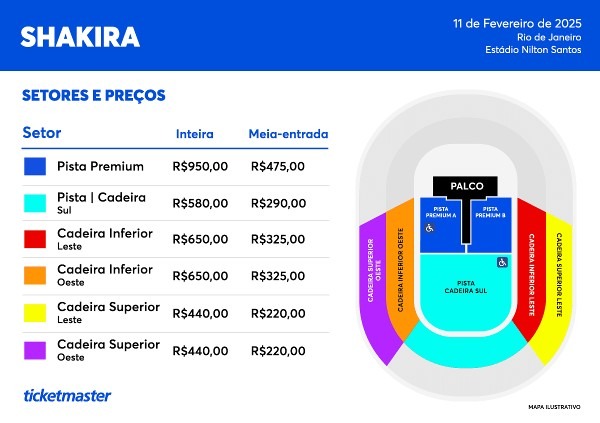 Ingressos Shakira Rio de Janeiro